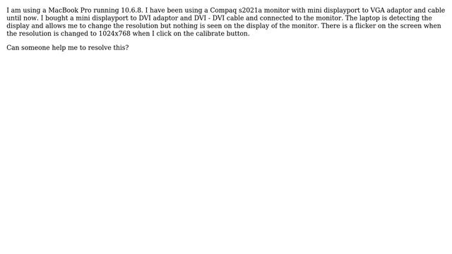 Apple: MacBook Pro mini displayport to DVI D doesn't show anything on the Compaq 2021 monitor смотреть онлайн