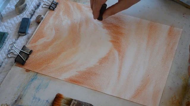 Нарисовать пейзаж одним цветом в технике сухая кисть. смотреть онлайн