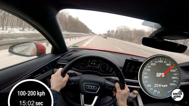 [4k] Audi A4 -50tdi - B9 (2020) 285hp - POV - 0-100 - 100-200kph Autobahn - Vmax - TopSpeed смотреть онлайн