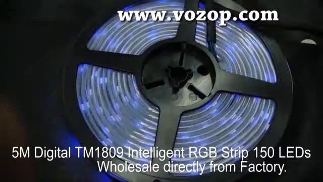 5M Digital TM1809 Intelligent RGB LED Strip 150 LEDs DC 12V Waterproof смотреть онлайн