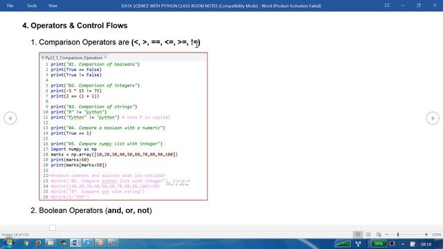 05 Data Science With Python Tutorial Comparison Operators смотреть онлайн