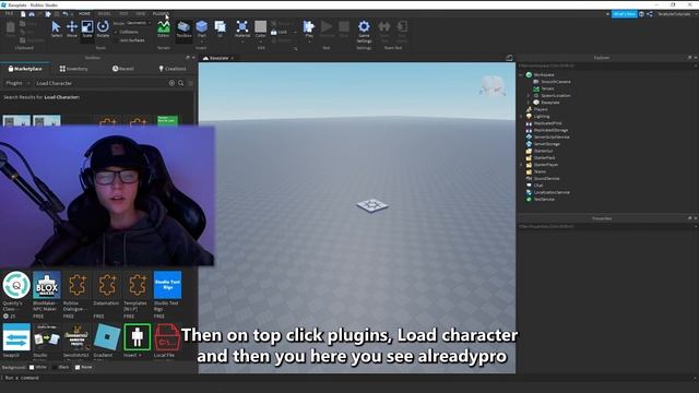 How to import anyone's character 2021 - Roblox Studio Tutorial in 1 Minute смотреть онлайн