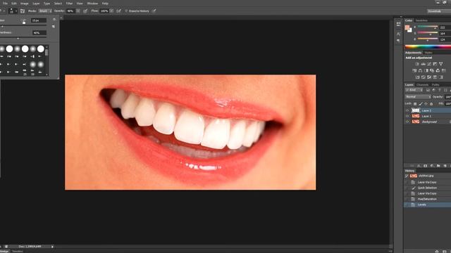 Как быстро отбелить зубы в Photoshop смотреть онлайн