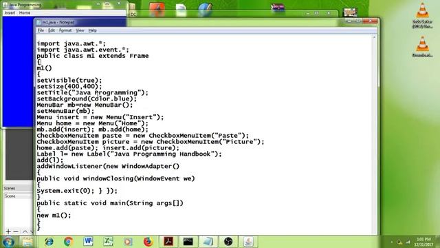 Advanced Java Tutorial on Menu , Menubar ,windowClosing II By Sridevi Taradi смотреть онлайн