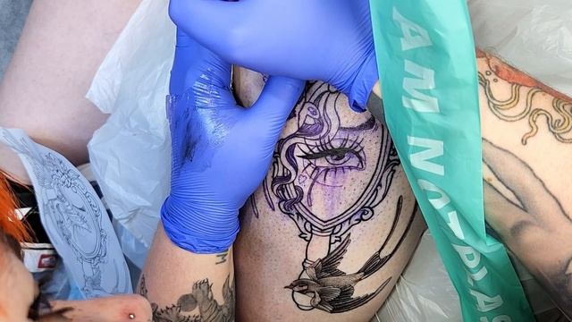 REAL TIME TATTOO | Neotraditional Collab Tattoo w/ @georgiagracetattoos смотреть онлайн