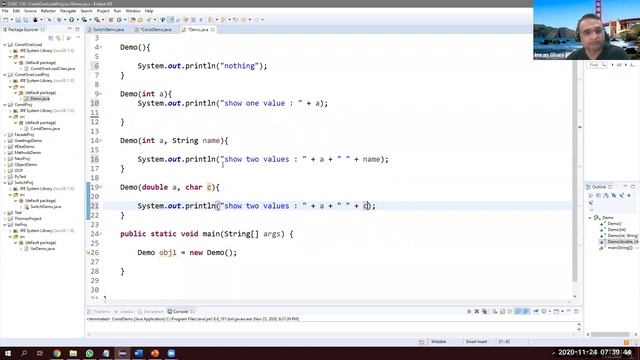 Java Constructor overloading Tutorial for Beginners using Eclipse смотреть онлайн