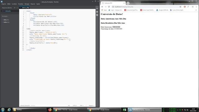 PHP Convertendo Data do Padrão Americano Para o Brasileiro смотреть онлайн
