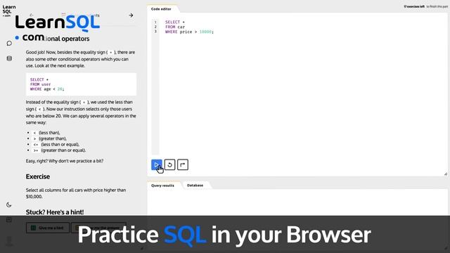 Practice SQL in Your Browser - LearnSQL.com - 1 смотреть онлайн