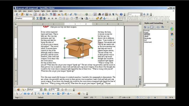 OpenOffice Writer Tutorial - How to Wrap Text Around Images by VscorpianC смотреть онлайн