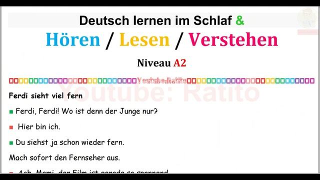 Deutsch Lernen Im Schlaf & Hören, Lesen Und Verstehen-A2-  - ????????????????????????????????????