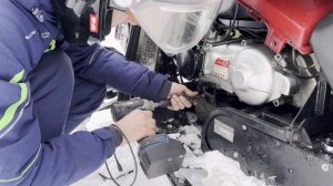 стелс капитан, замена ремня вариатора в поле