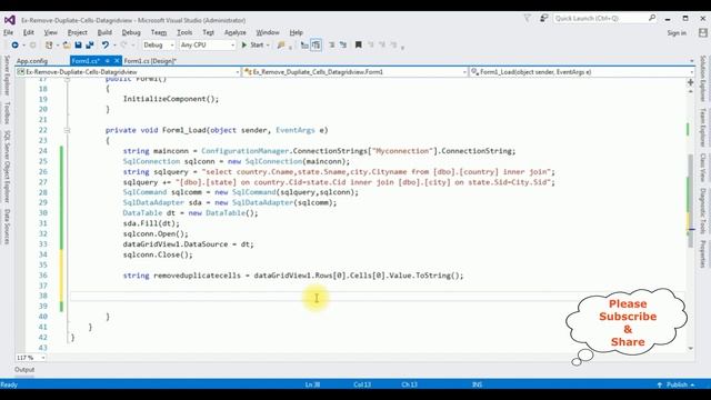 remove duplicate cell rows from datagridview column in winforms c# смотреть онлайн