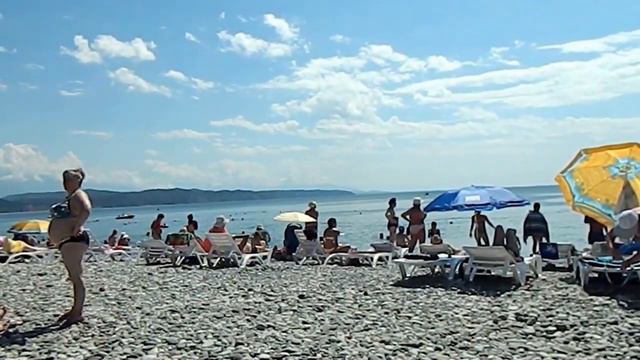 Абхазия 104 Пицунда Пляж около корпуса Апсны смотреть онлайн