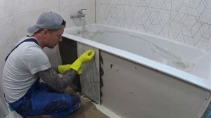 Как сделать экран под ванну из плитки