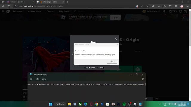 Roblox Error code 429. смотреть онлайн