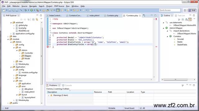 06 - JVBase exemplo básico - Criando a estrutura ZF2 JVBase Model Mapper e Service смотреть онлайн