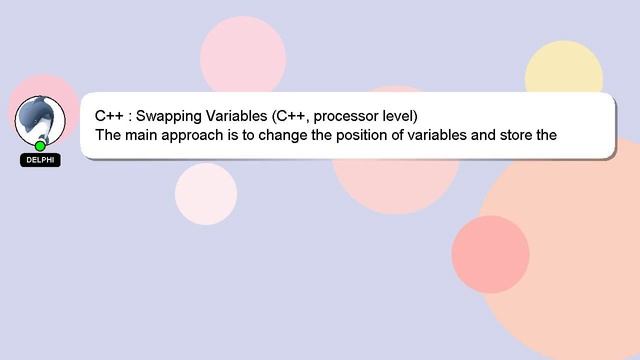 C++ : Swapping Variables (C++, processor level) смотреть онлайн