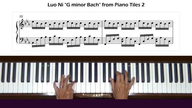 Luo Ni G Minor Bach From Piano Tiles 2 Tutorial