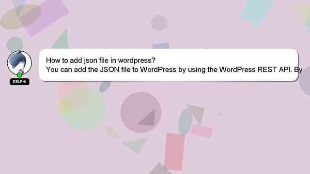 How to add json file in wordpress? смотреть онлайн