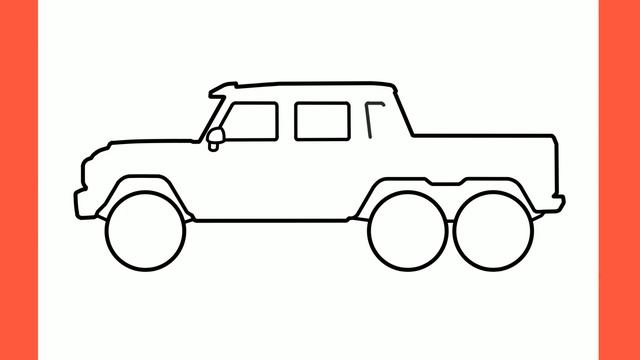 How To Draw A MERCEDES G63 AMG 6x6 BRABUS Easy / Drawing Truck Mercedes Pickup Step By Step