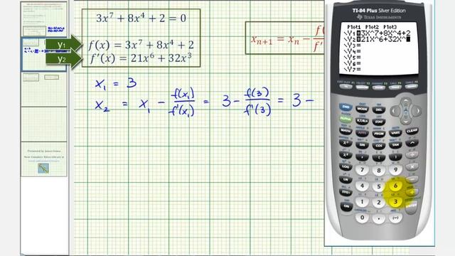 Ex: Newton's Method to Approximate Zeros -- 2 Iterations смотреть онлайн