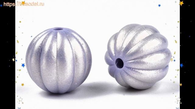 Бусина акрил прорезин. 17x16.5мм, тыква, круглая, грифельно- голубой краткий обзор и описание смотреть онлайн