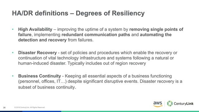 Construya su estrategia de Disaster Recovery con AWS y CenturyLink смотреть онлайн