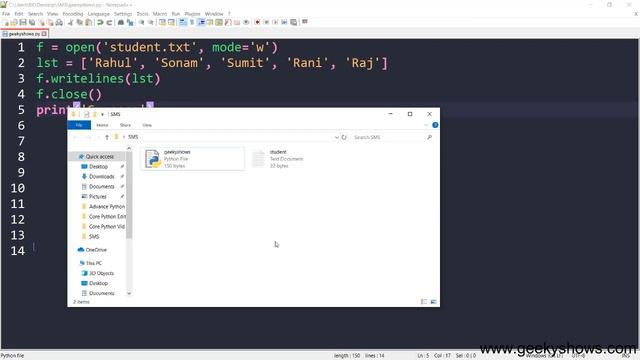 Writing Data to File using wirtelines Method in Python (Hindi) смотреть онлайн