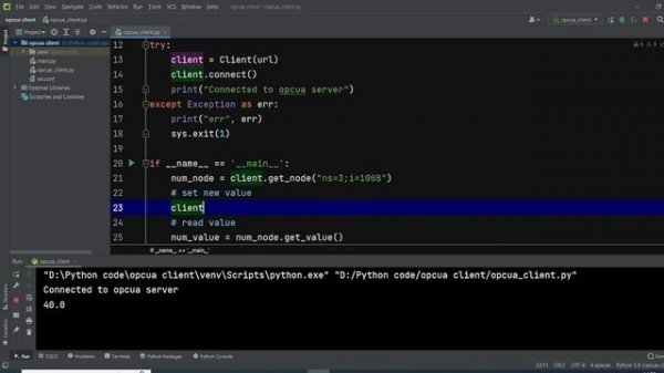OPC UA Client Implementation in Python - Write Back Data To OPC UA Server
