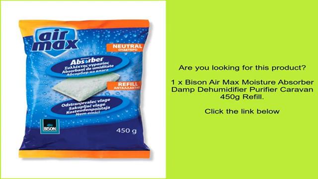 1 x Bison Air Max Moisture Absorber Damp Dehumidifier Purifier Caravan 450g Refill. смотреть онлайн