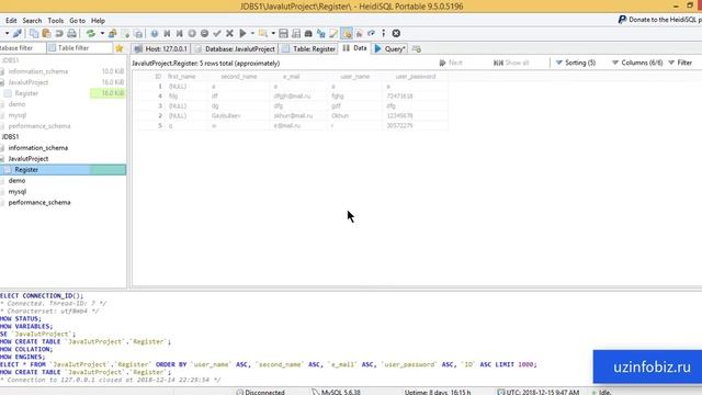 Java dasturlash tilida ro'yxatdan o'tib shaxsiy kabinet ochish dasturini tuzish! смотреть онлайн