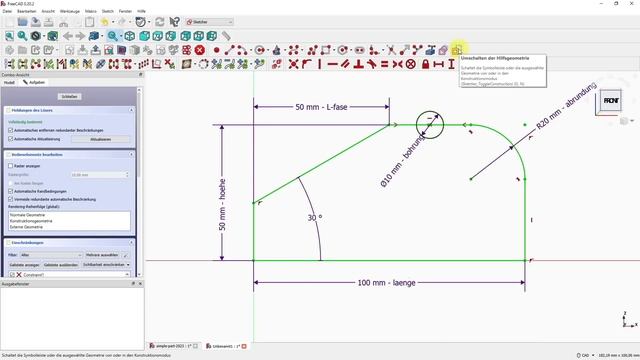 FreeCAD 0.20.2 - Bauteile mit Master-Skizze erstellen und parametrisieren (Tutorial) смотреть онлайн