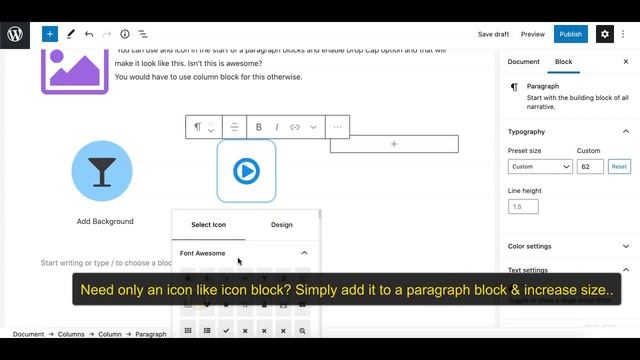 Add Icons Anywhere in WordPress Gutenberg Editor using Editor Plus смотреть онлайн