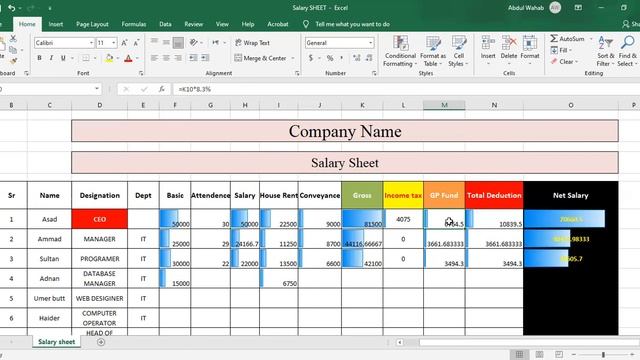 How To Make Salary Sheet in Microsoft Excel 2019 смотреть онлайн