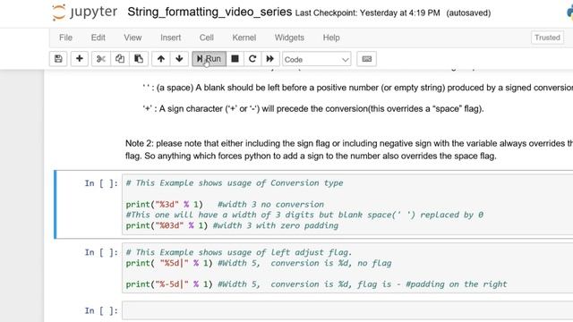 Python Tutorials - "%s %d" % ("string_formatting_in_Python", 3) смотреть онлайн