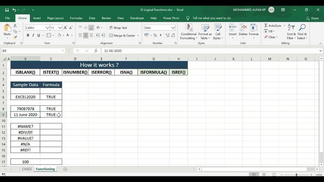 ISNUMBER, ISTEXT, ISBLANK, ISERROR, ISFORMULA | എക്സൽ മലയാളം смотреть онлайн