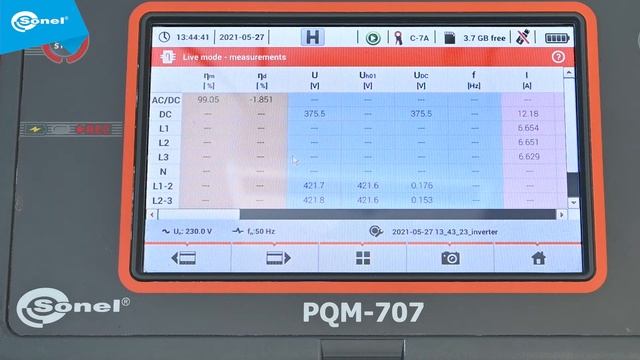 Sonel PQM-707 pomiary sprawności inwertera [?!]