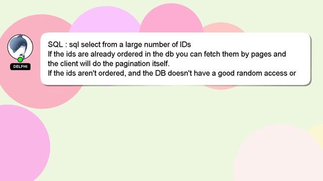 SQL : sql select from a large number of IDs смотреть онлайн