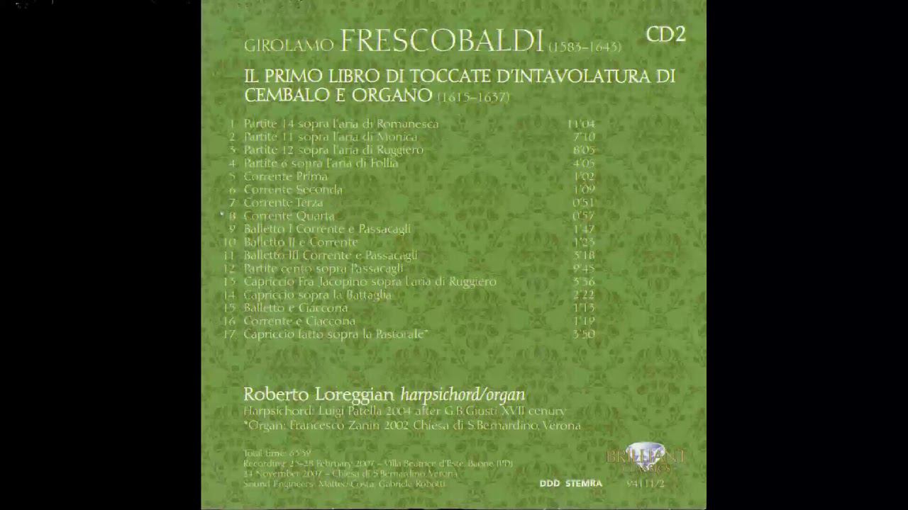 Frescobaldi - CD3 смотреть онлайн