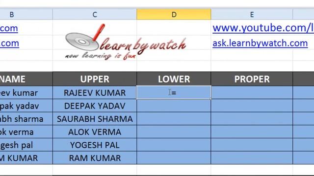 How to use Upper, Lower, Proper formula in Excel 2010 by Saurabh Kumar (Hindi / Urdu) смотреть онлайн
