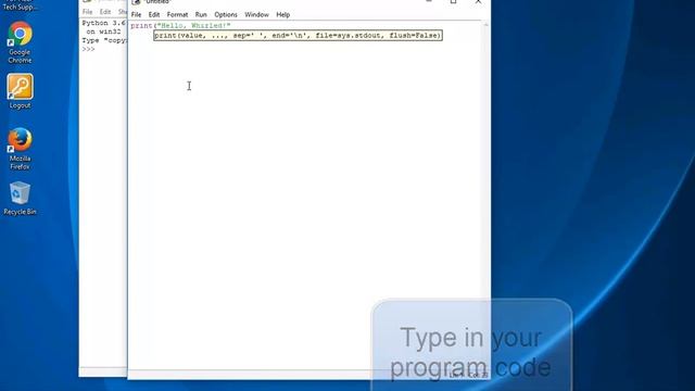 Hello World in Python IDLE (3.6 on Windows 10) смотреть онлайн