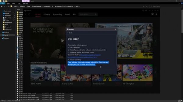 Failed to start the engine Error Code: 1 (Gameloop 7.1 ) (FIXED)