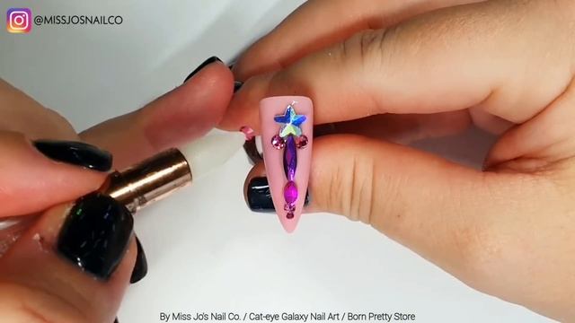? Easy Cateye Galaxy Nails | Cosmic Nail Art Design | Pink Purple Magnetic Cat Eye | Bling Moon Sta смотреть онлайн