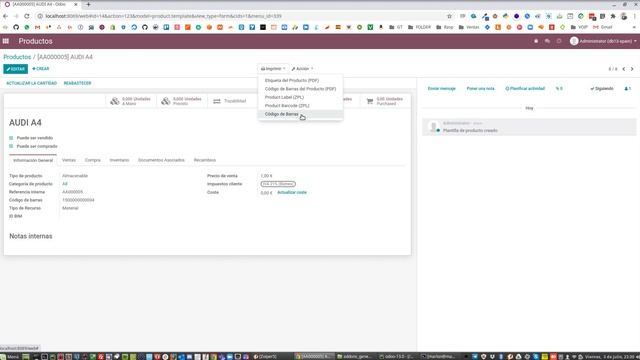 Odoo ERP 13 - Generar e Imprimir Código de Barra EAN13 del Producto смотреть онлайн