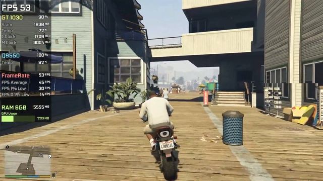 GT 1030 + Core 2 Quad Q9550 | GTA V смотреть онлайн