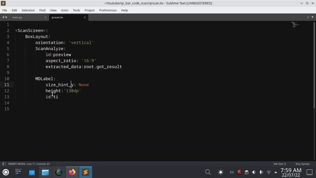QR Code Bar Code Scanner Android App Using Kivy , Kivymd , Python #kivy,#kivymd,#python,#pyzbar смотреть онлайн