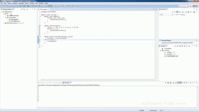 Java For Loop, continue, break смотреть онлайн