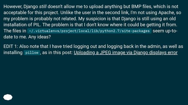 Getting Django to recognize PIL JPEG support смотреть онлайн