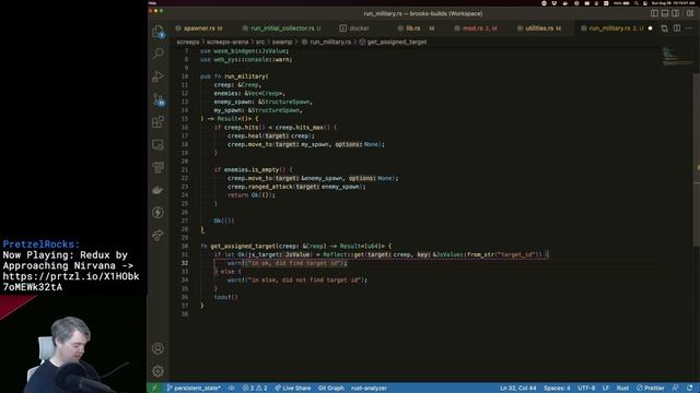 Stream archive: Playing Screeps Arena Spawn and Swamp with Rust (2022-08-28) смотреть онлайн