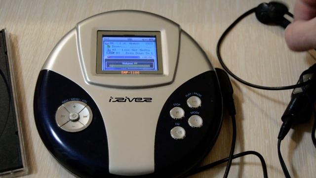 Включение CD/MP3 аудиоплеера IRiver IMP-1100 с цветным дисплеем и встроенным акб смотреть онлайн